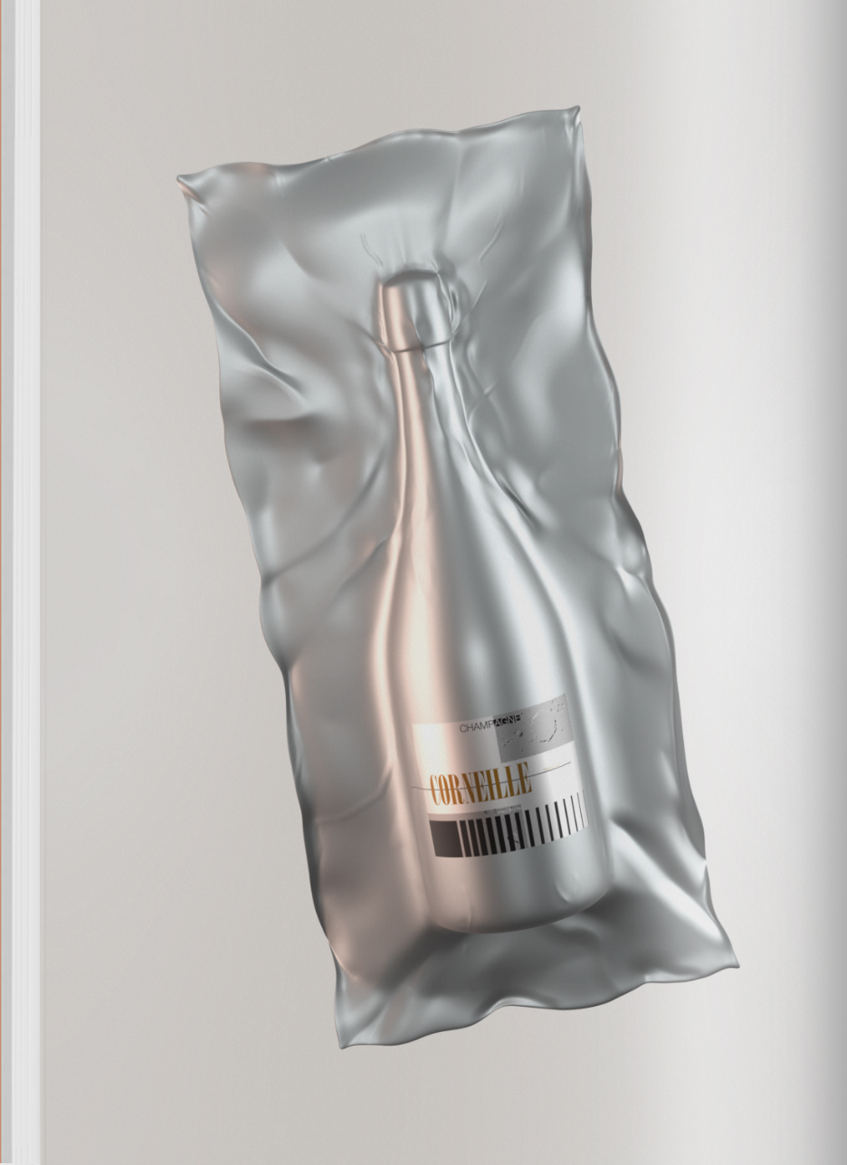A champagne in a food vacuumm bag